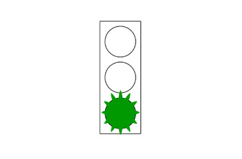 flashing green traffic light